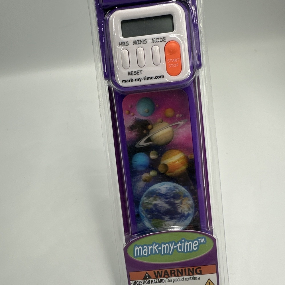 Mark-My-Time Digital Bookmark LED Book Light Timer 3D Planets - Picture 2 of 5